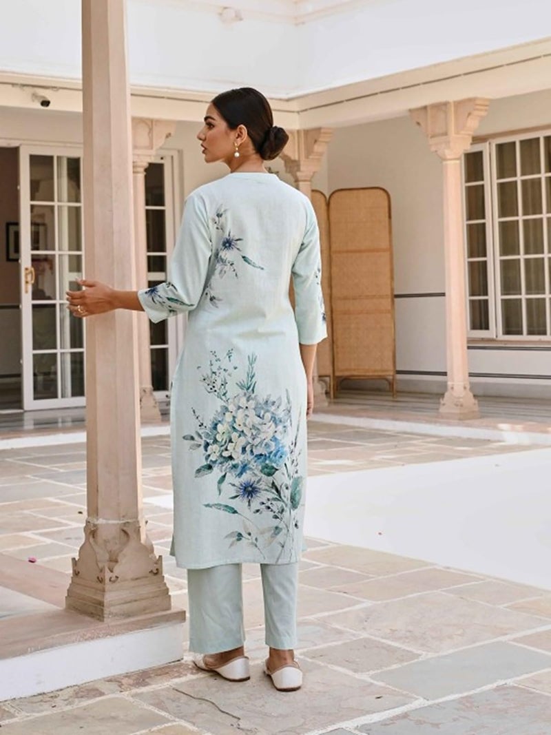 Kalaanj Kurta Set for Women || 3pic Kurta for Women (SP-231-Skyblue-M) - Image 5