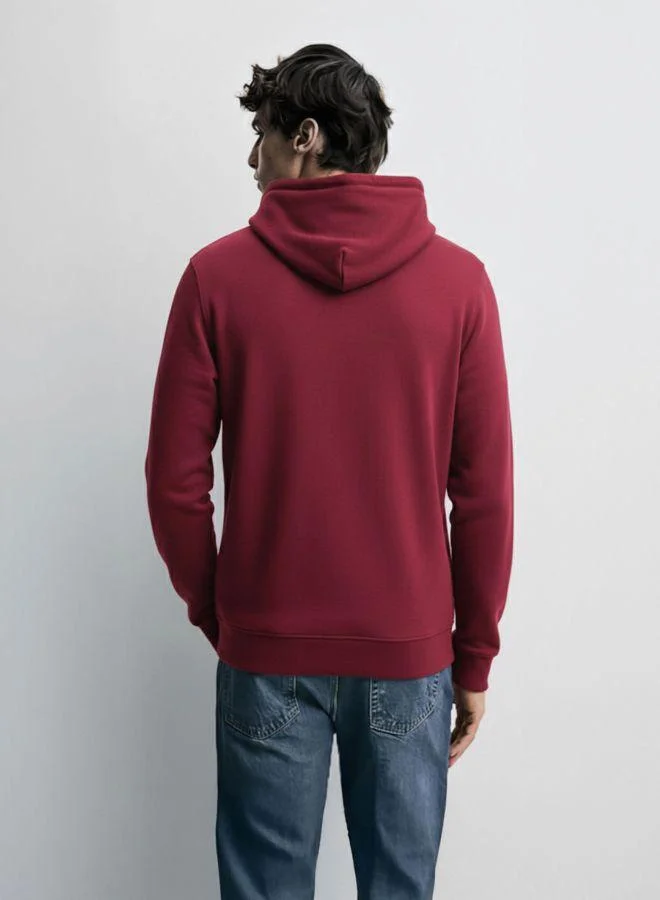 شركة المرآب الهندية Men Oversized Fit Embroidered Hooded Neck Full Sleeves Sweatshirt