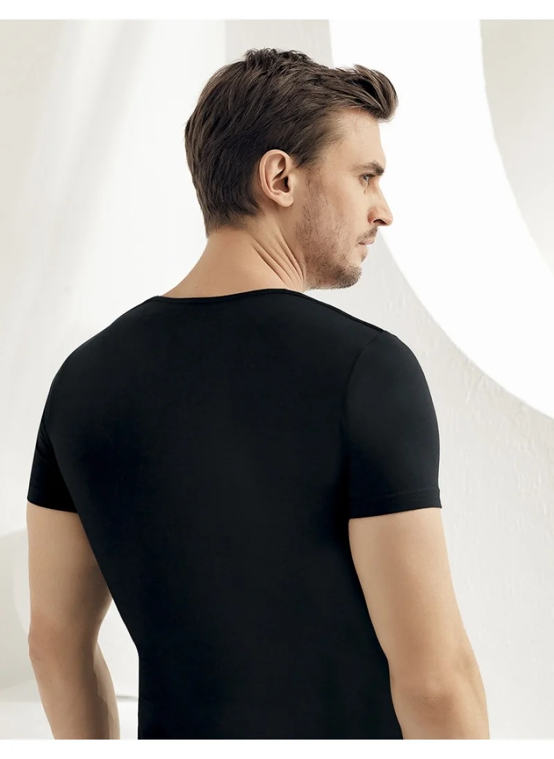 Şahinler Short Sleeve Lycra Single Jersey Undershirt Black ME069