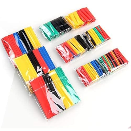 Immech Rpi Shop Polyolefin Heat Shrink Tube, Insulated Wire Cable Sleeving Wrap, 7 Different Cut Size Without Box - Multicolour, 130 Pieces - Image 1