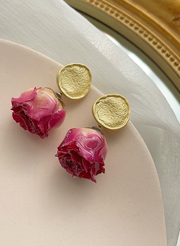 [special]Rose-red flower earrings, cute elegant special accessories, best gift, ins style  - Image 4