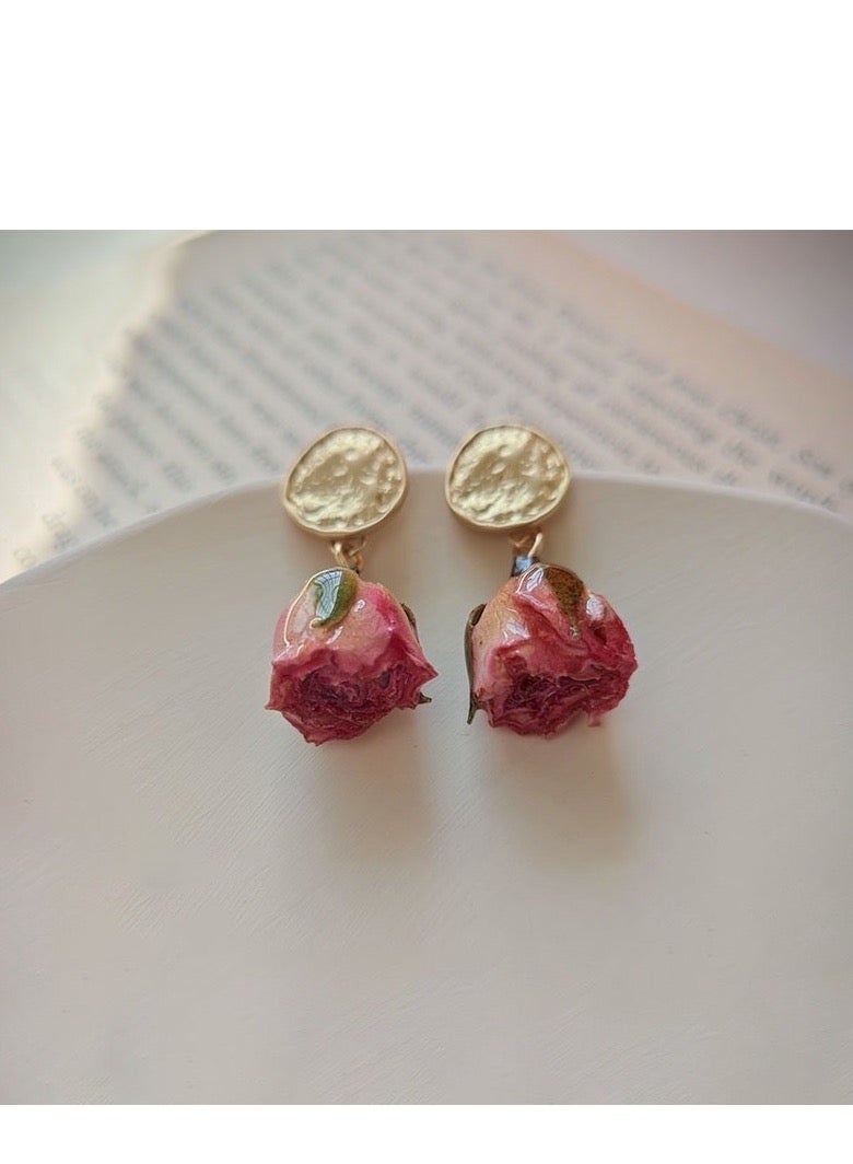 [special]Rose-red flower earrings, cute elegant special accessories, best gift, ins style  - Image 2