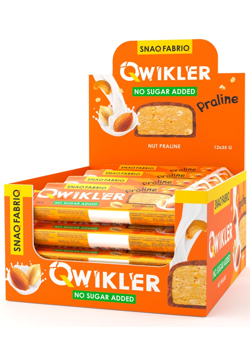 Snaq Fabriq - Qwikler Bar with Nut Praline No Sugar Added 12x35g - Image 1