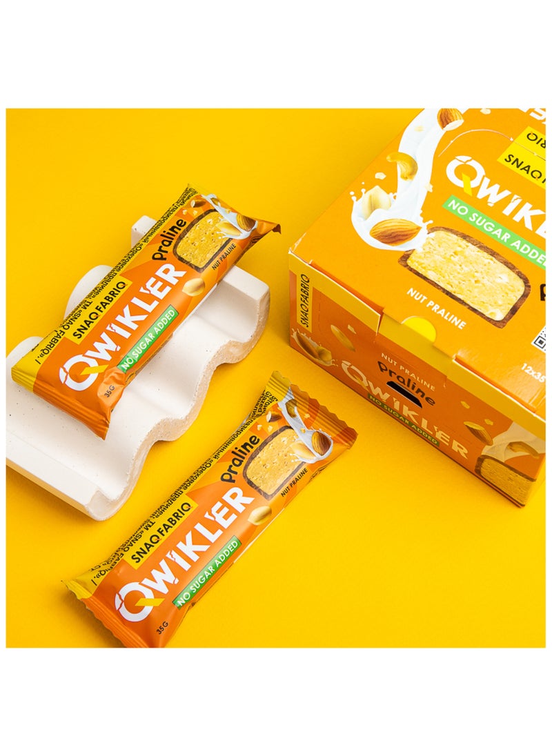 Snaq Fabriq - Qwikler Bar with Nut Praline No Sugar Added 12x35g - Image 1
