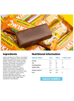 Snaq Fabriq Qwikler Bar with Nut Praline No Sugar Added 12x35g  - Image 4