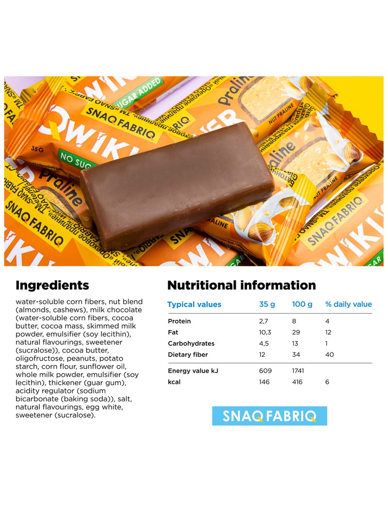 Snaq Fabriq - Qwikler Bar with Nut Praline No Sugar Added 12x35g - Image 1