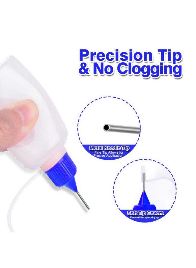 YGDZ 12Pcs Precision Tip Applicator Bottles 30Ml Needle Tip Squeeze Glue Bottles For Paint Quilling Craft 6 Colors Precision Bottles With 5 Mini Funnels - Image 4