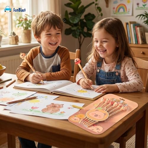 FunBlast Capybara Pencils with Cute Erasers on Top - Pack of 6 Cartoon Pencil for Kid with 3D Kawaii Topper, Writing Drawing Tools for Kids, Birthday Return Gift for Kids (B) - Image 4