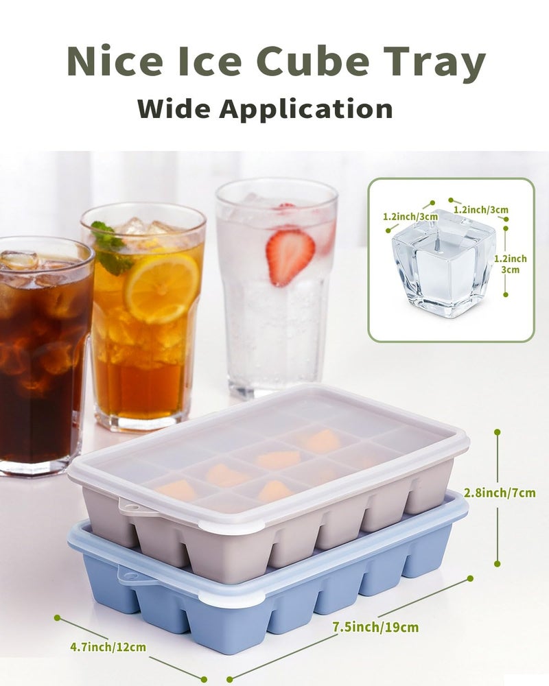 ARTLEO Upgraded Silicone Ice Cube Trays For Freezer with Lid, Spill-Proof Easy Release Silicone Ice Trays with Lids for Freezer, Coffee, Drinks, Cocktail, Baby Food, Juice, BPA Free, 3Pack - Image 5