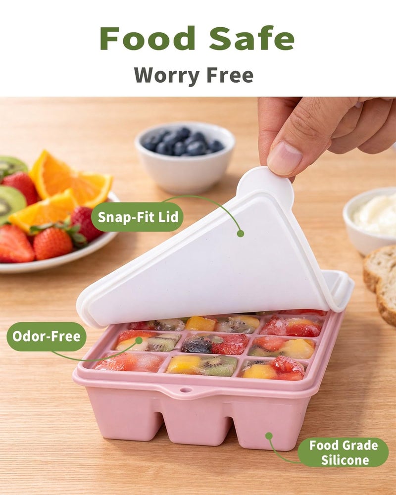 ARTLEO Upgraded Silicone Ice Cube Trays For Freezer with Lid, Spill-Proof Easy Release Silicone Ice Trays with Lids for Freezer, Coffee, Drinks, Cocktail, Baby Food, Juice, BPA Free, 3Pack - Image 2