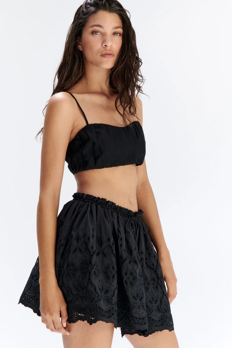 H&M Broderie-anglaise drawstring skirt