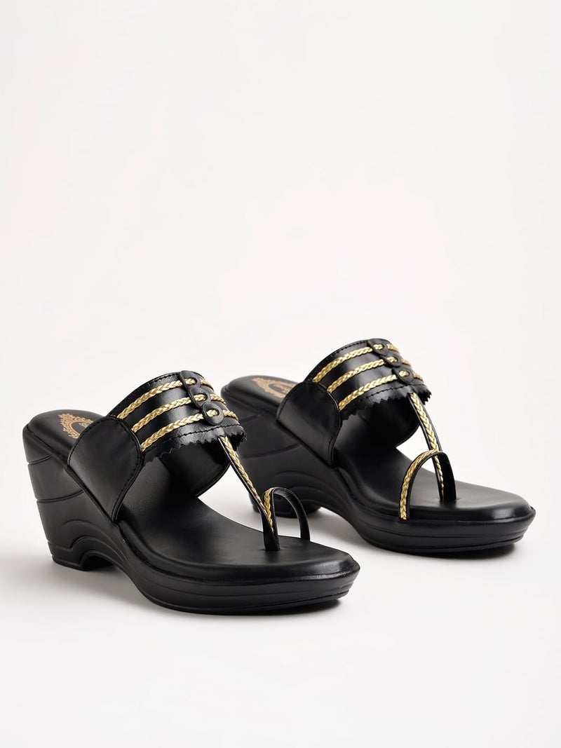 Shoetopia صندل كعب ويدج للنساء من شوتوبيا - Image 3