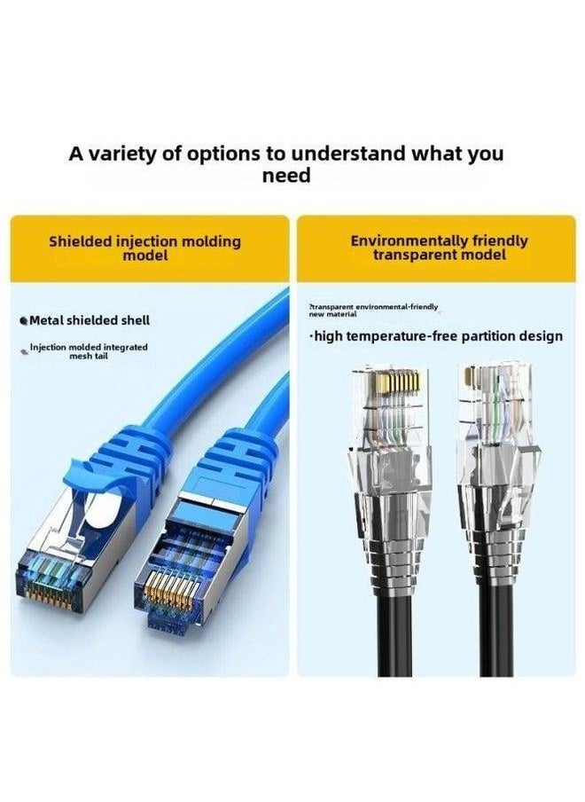 Generic Category 6 Network Cable CAT6 Gigabit Home Engineering Computer Broadband Router 8-core Twisted Pair Hop RJ45 Head-Colour:Category White (sheath + Shielding Head)-Line Length:5m  - Image 2
