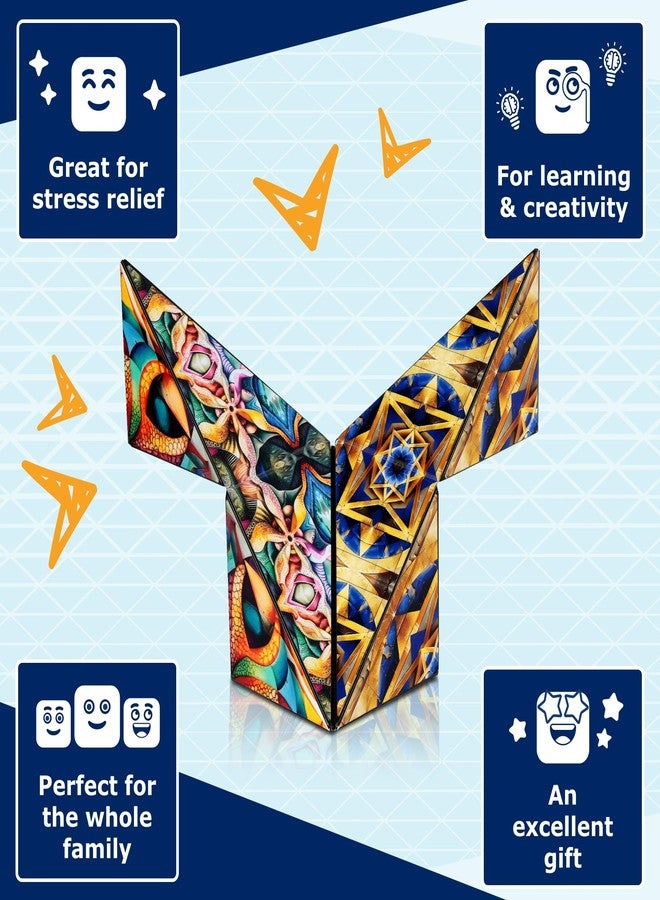 Shashibo ICOSA XL Magnetic Puzzle & Sensory Fidget Toy for Adults & Kids, Stress Relief Fidget Toy for Puzzle Enthusiasts, Cool Fidget Toys for Desk, Shape Shifting Sensory Toy, 200+ Possible Shapes - Image 3