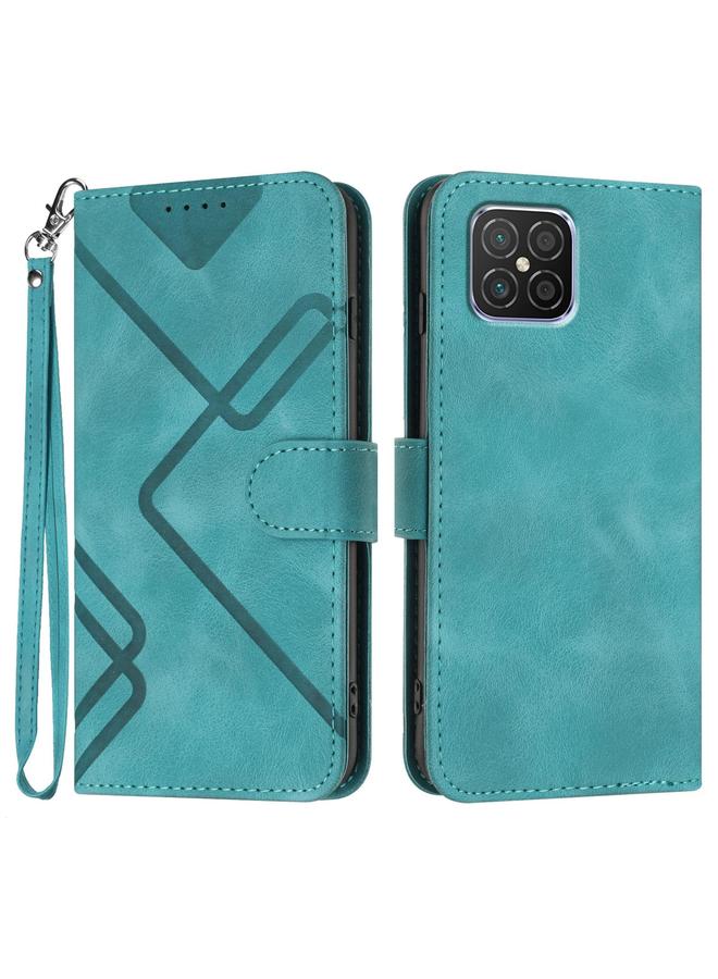 اس-توب جراب لهاتف Huawei nova 8 SE بنمط خطوط من الجلد الملمس - Image 1