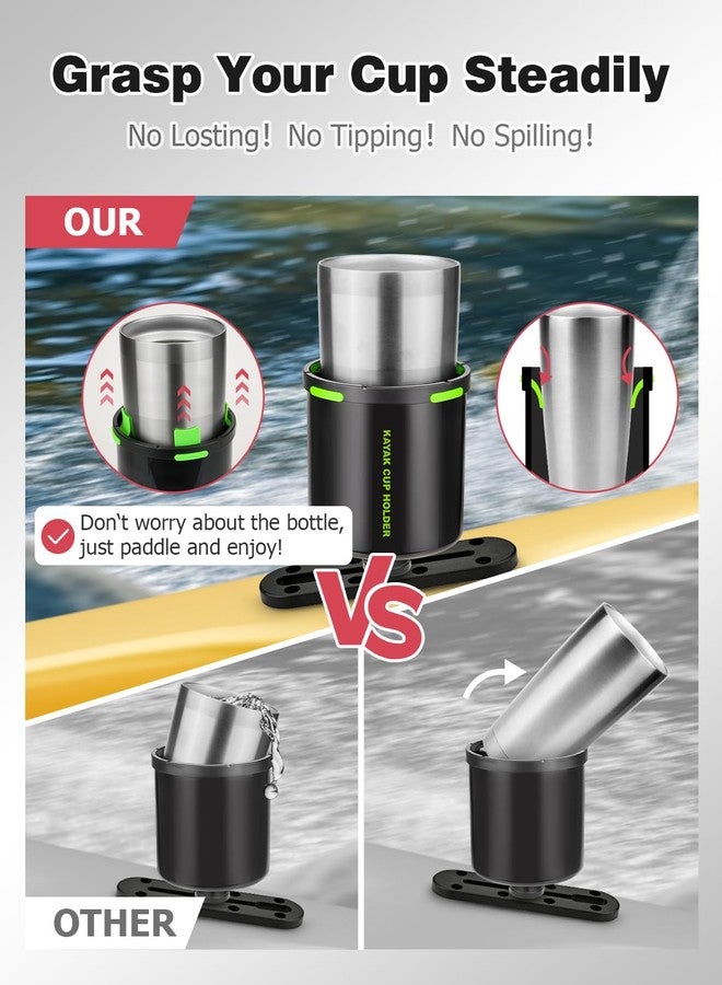 Mellbree Kayak Cup Holder, Anti-Toppling Fishing Drink Holder Kayak Accessories Track Mount for Fishing, Fish Bait Storage, Phone Holder Multifunctional Bottle Holder - Image 3