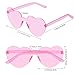 Bantoye 12 Pcs Heart Shaped Sunglasses Colorful Trendy Rimless Sunglasses Candy Color Party Favors for Women Pink - Image 3