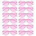 Bantoye 12 Pcs Heart Shaped Sunglasses Colorful Trendy Rimless Sunglasses Candy Color Party Favors for Women Pink - Image 2
