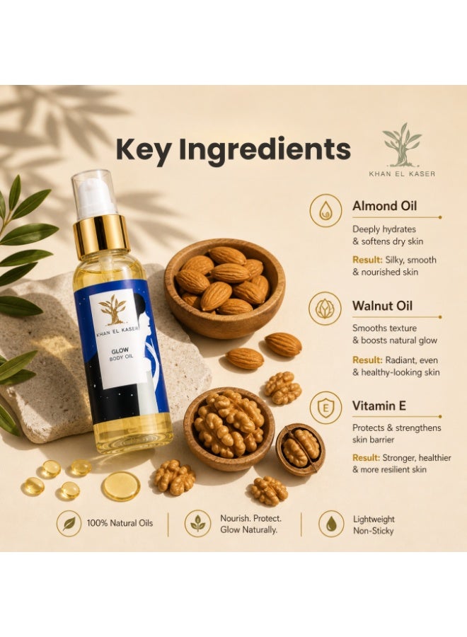 Khan El Kaser Glow Body Oil 100ml –  Radiant Hydration and Luxurious Aroma with a Touch of Good Girl Premium Perfume - Image 3