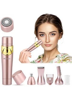 Augot Hair Removal for Women 4 in 1 Painless Facial Hair Remover Rechargeable Bikini Trimmer Portable Electric Shaver Flawless Epilator Razors for Women Pubic Eyebrow Nose Lip Face Leg Body Hair