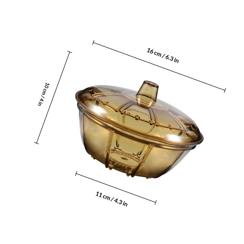 Golden Plastic Multipurpose Storage Box with Lid for Dried Fruit Snacks Household Desktop Organizer - Image 3