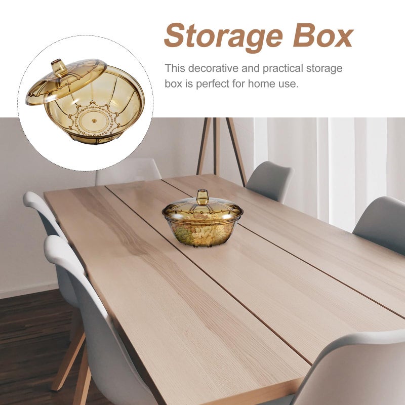 Golden Plastic Multipurpose Storage Box with Lid for Dried Fruit Snacks Household Desktop Organizer - Image 4
