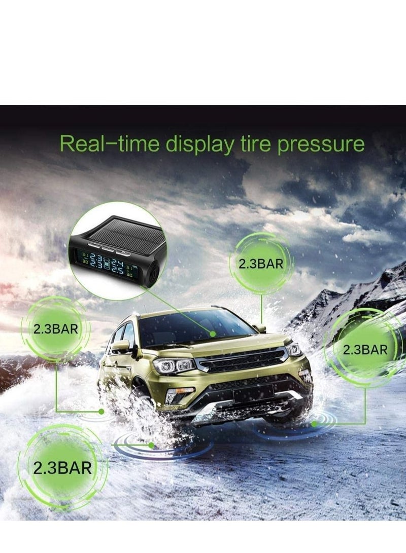althiqahkey Solar Power Wireless LCD TPMS Tire Pressure Monitor System with 4 Sensors  - Image 2