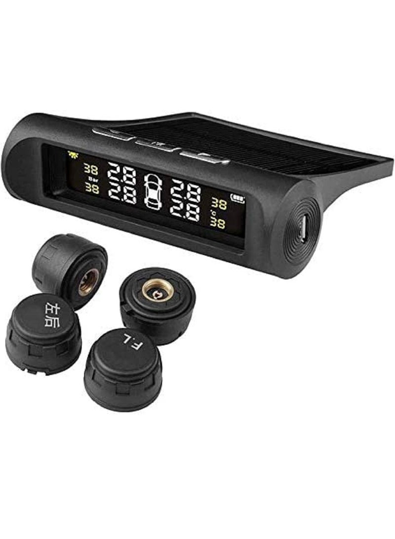 althiqahkey Solar Power Wireless LCD TPMS Tire Pressure Monitor System with 4 Sensors  - Image 1