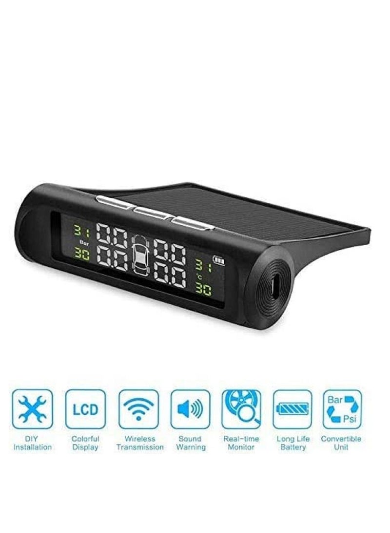 althiqahkey Solar Power Wireless LCD TPMS Tire Pressure Monitor System with 4 Sensors  - Image 4