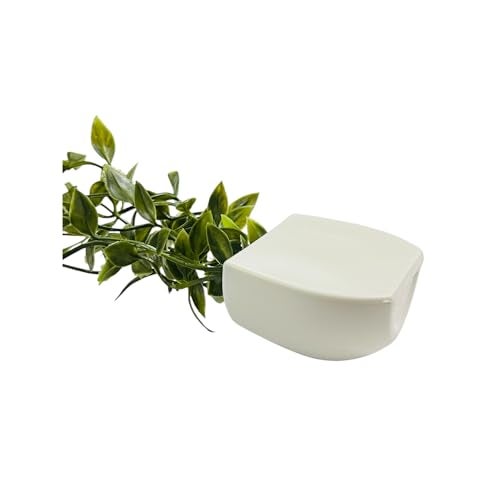 KRIWIN Magnetic Decorative Plant Pot with Artificial Greenery, 25 cm Height, White Plastic Pot Planter for Refrigerator - Image 3