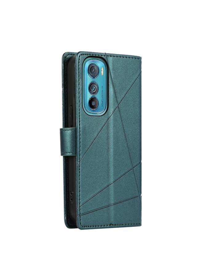 اس-توب جراب لهاتف Motorola Edge 30 مصنوع من جلد البولي يوريثان الأصلي ومزخرف بخطوط بارزة - Image 3