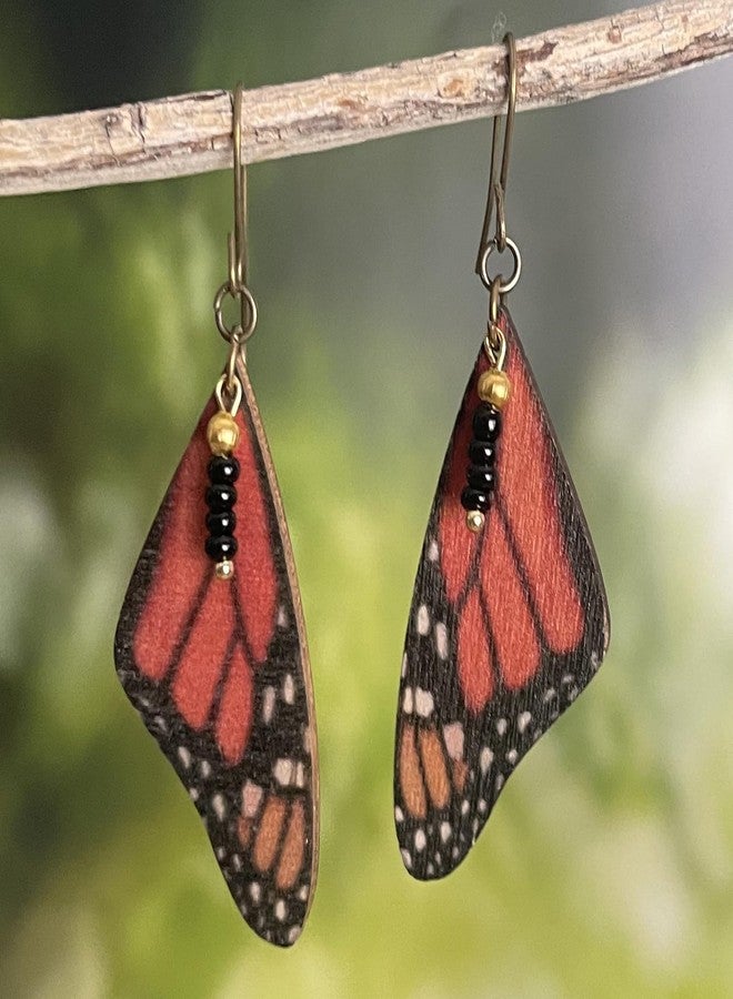 SPUNKYsoul Monarch Butterfly Earrings – Handmade Lightweight Dangle Earrings – Eco-Friendly Boho Jewelry Inspired by Nature – Hypoallergenic & Nickel-Free – Thoughtful Gift for Nature Lovers - Image 5