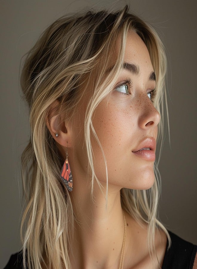 SPUNKYsoul Monarch Butterfly Earrings – Handmade Lightweight Dangle Earrings – Eco-Friendly Boho Jewelry Inspired by Nature – Hypoallergenic & Nickel-Free – Thoughtful Gift for Nature Lovers - Image 2