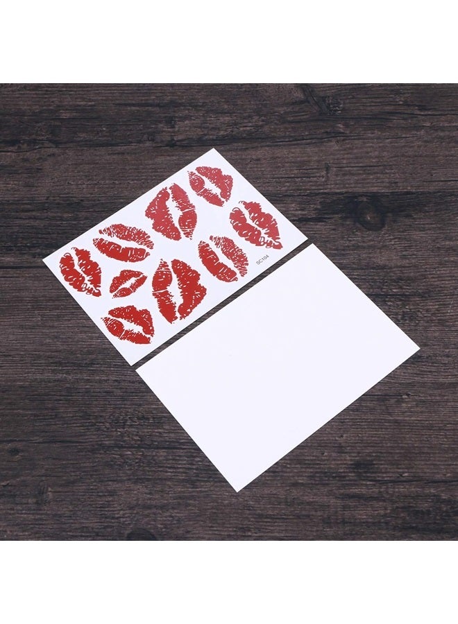 Uonlytech 6Pcs Red Lips Tattoo Stickers, Small Temporary Kiss Stickers Water- proof Body Art Tattoo Stickers for Women Girls Kids Decorations Tattoo - Image 4