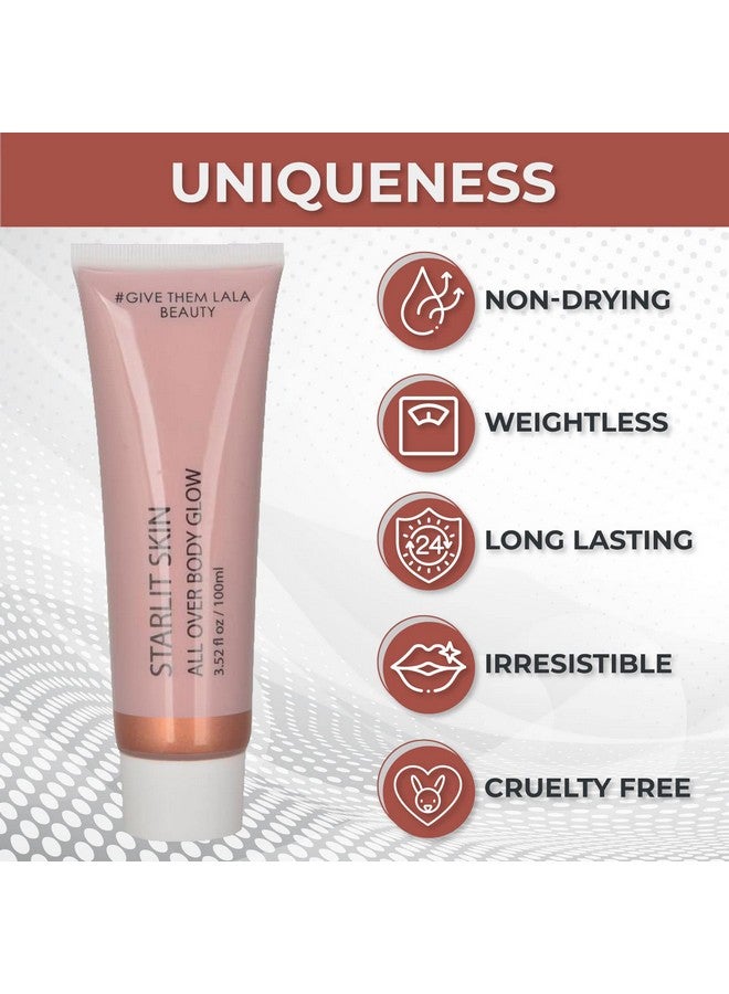 GIVE THEM LALA Beauty Starlit Skin Body Glow Highlighting Moisturizer | Smooth Nonstreaking Cream Creates An Airbrushed Illuminated Look (Full Moon) - Image 3