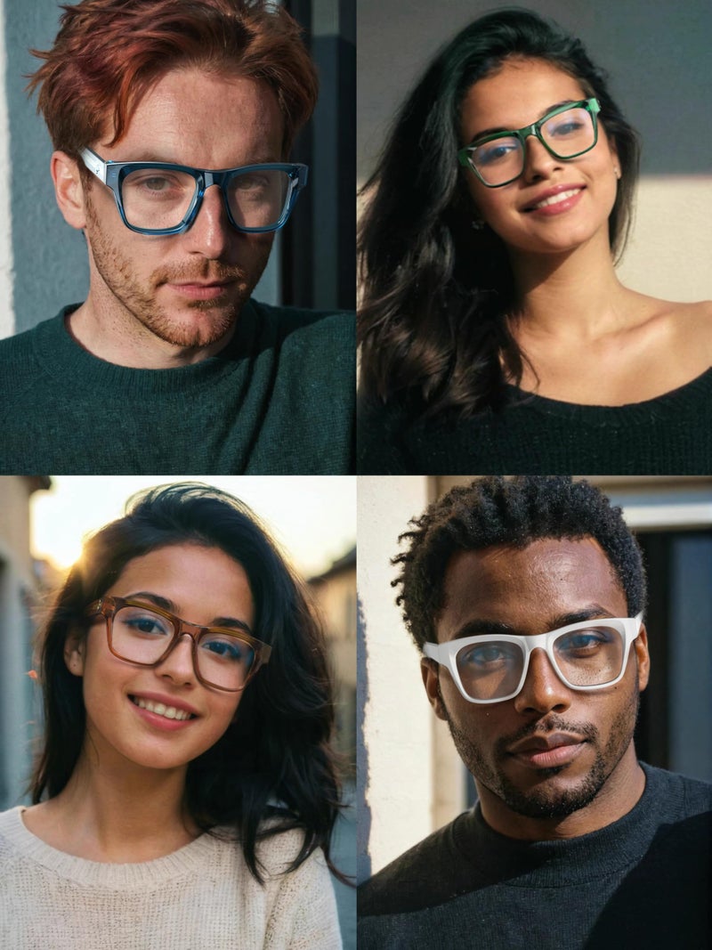VISOONE Stylish Frame in Multiple Colors Blue Light Blocking Glasses for Men Women BONA - Image 3