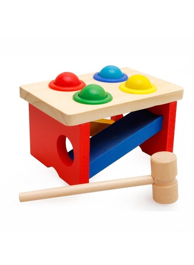 Fun Wooden Knock Balls Tables Educational Learning Toy - for Toddlers 1-3Y, Hand-Eye Coordination & Sensory Development Non-Slip Base Easy to Assemble  - Image 1