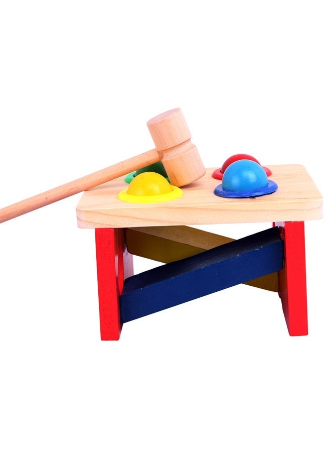 Fun Wooden Knock Balls Tables Educational Learning Toy - for Toddlers 1-3Y, Hand-Eye Coordination & Sensory Development Non-Slip Base Easy to Assemble  - Image 2