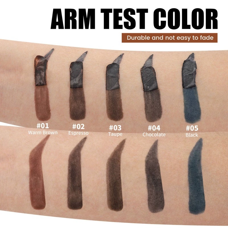 Peel-off Eyebrow Tint: 5-Color, Waterproof Sweat-resistant, Long-lasting Coloring Eyebrow Cream - Easy Application, Smudge-proof for Daily Commute Outdoor Sports Beginners - Image 3