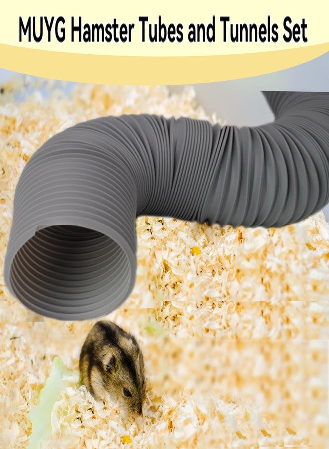 MUYG Hamster Fun Tunnels,Guinea Pigs Tunnel with,2Pcs Small Animal Folding Tube Guinea Pigs Training Hideout Tunnel 15 Pcs Pet Chew Toys for Chinchillas Rats Gerbils （Grey ） - Image 5