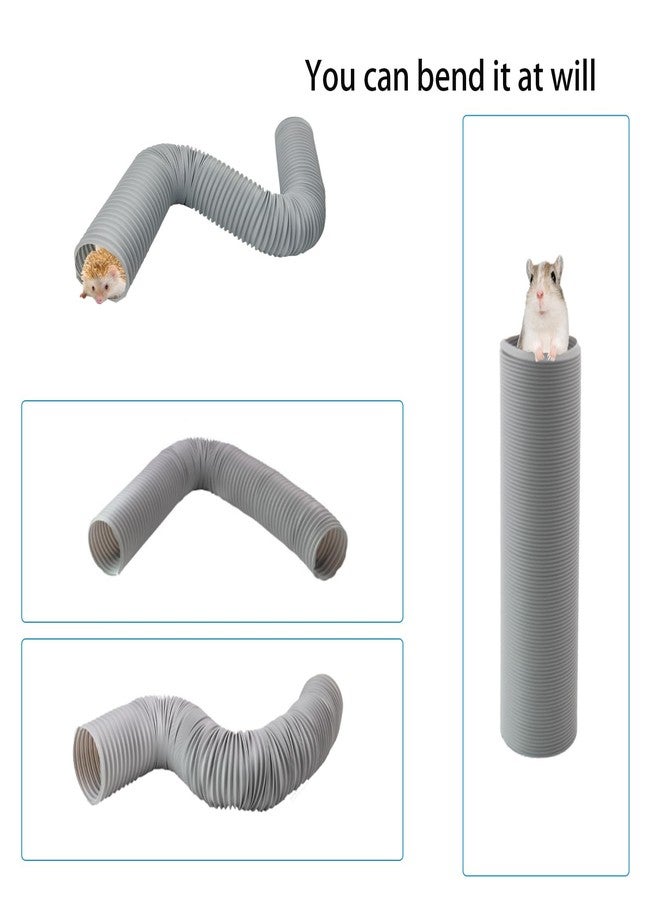 MUYG Hamster Fun Tunnels,Guinea Pigs Tunnel with,2Pcs Small Animal Folding Tube Guinea Pigs Training Hideout Tunnel 15 Pcs Pet Chew Toys for Chinchillas Rats Gerbils （Grey ） - Image 3
