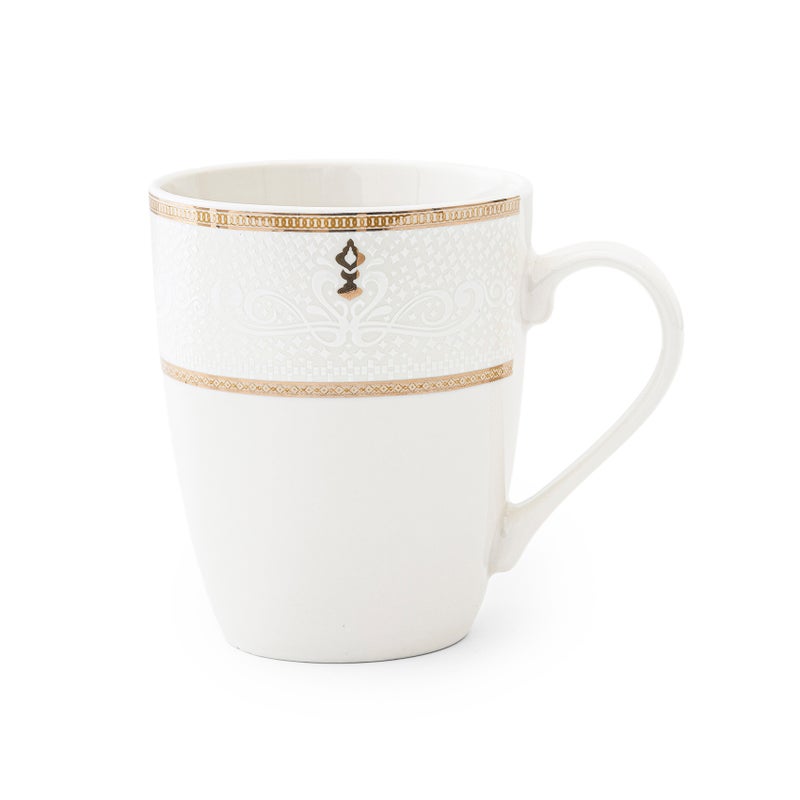 Shallow ZAYA New Bone China Mug 355 ml  Elegant White Coffee & Tea Mug for Daily Use, Brunch, Coffee Station, Ramadan, Eid, Diwali & Gifting - Image 1