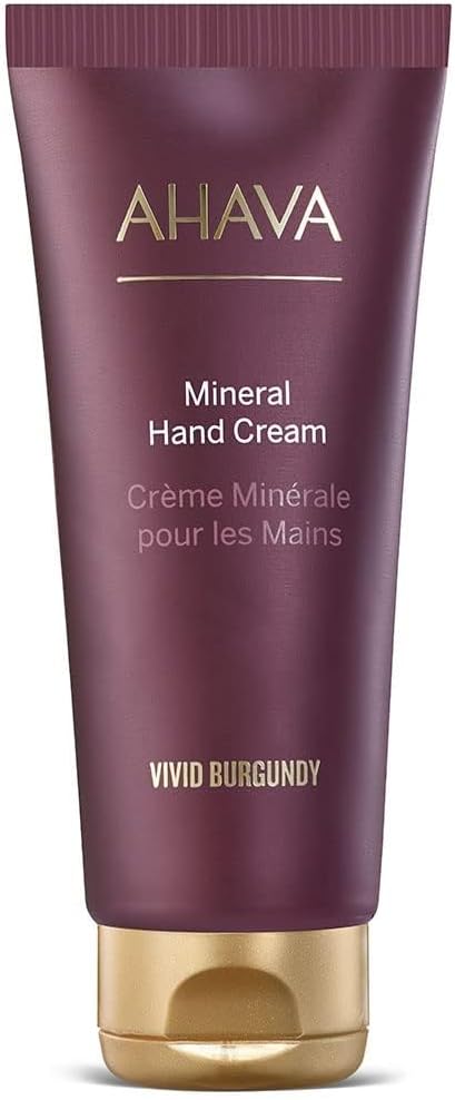 AHAVA Vivid Burgundy Mineral Hand Cream 100ml Exclusive Blend of Dead Sea Minerals That Hydrate and Soothe Dry Hands Making them Soft and Supple