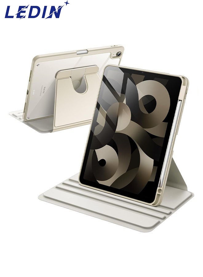 ليدين جراب دوار واقٍ لجهاز iPad Air مقاس 13 بوصة (M3/M2، 2025/2024)، جراب نحيف يدور 360 درجة مع حامل قلم وظهر شفاف (رمادي) - Image 1