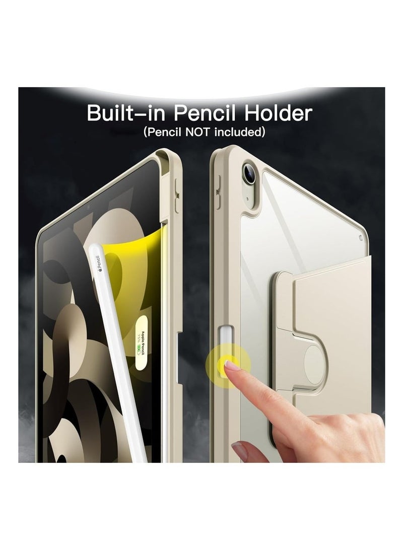 ليدين جراب دوار واقٍ لجهاز iPad Air مقاس 13 بوصة (M3/M2، 2025/2024)، جراب نحيف يدور 360 درجة مع حامل قلم وظهر شفاف (رمادي) - Image 4