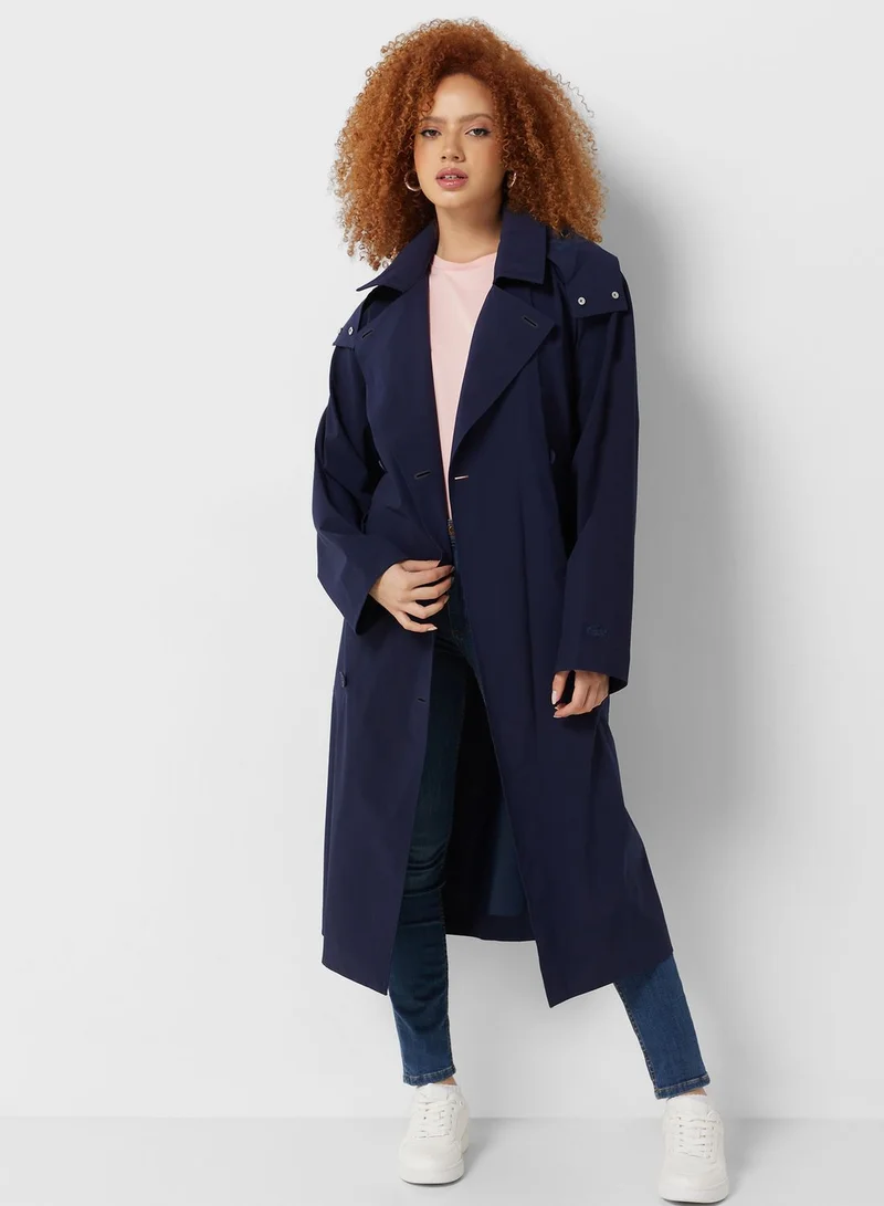 LACOSTE Belted Double Breasted Coat