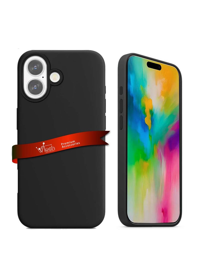 غطاء الحماية سائل سيليكون بريميوم لآيفون 16 بلس 2024 من أبل - أسود