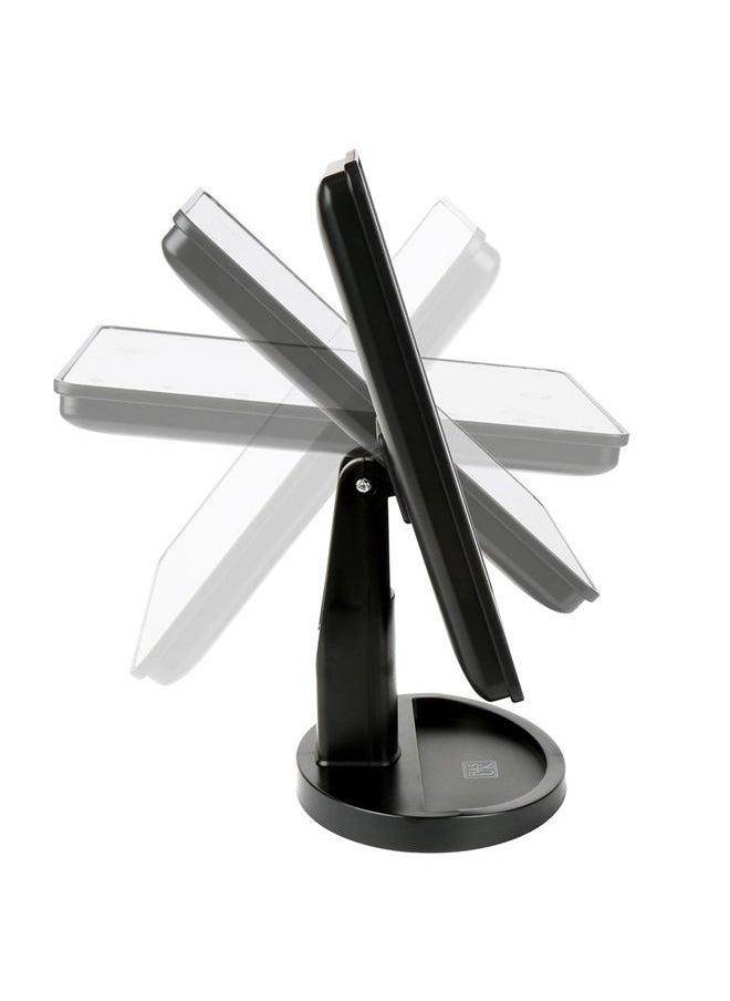 H&S - Makeup Mirror with Bright LED Lights - Adjustable Lighted Vanity Desk Mirrors - with Small 10X Magnifying Round Spot Mirror - Image 1