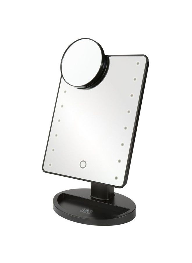 H&S - Makeup Mirror with Bright LED Lights - Adjustable Lighted Vanity Desk Mirrors - with Small 10X Magnifying Round Spot Mirror - Image 1