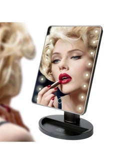 Makeup Mirror with Bright LED Lights - Adjustable Lighted Vanity Desk Mirrors - with Small 10X Magnifying Round Spot Mirror